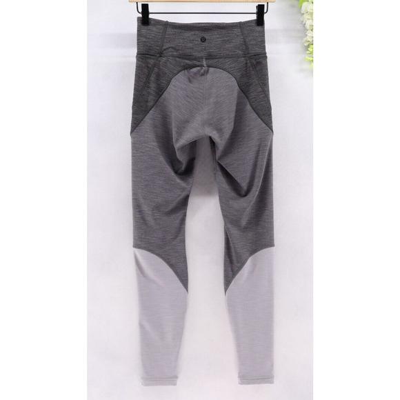 Lululemon Early Extension High Rise Tight 28 Heathered Black Titanium Gray Sz 6 - Picture 2 of 10